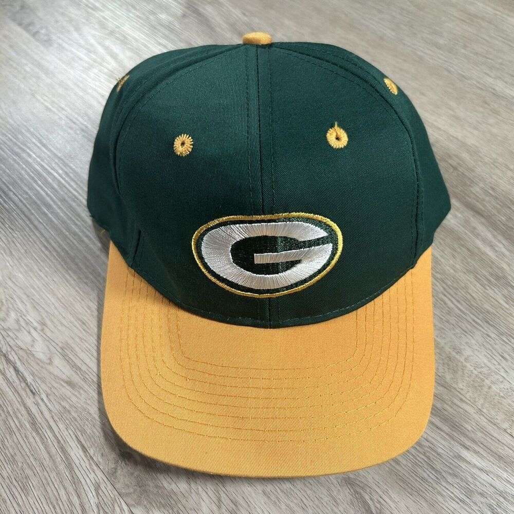 Vintage Green Bay Packers Hat Snapback NFL Football Logo‎ 7 Green Yellow Cap